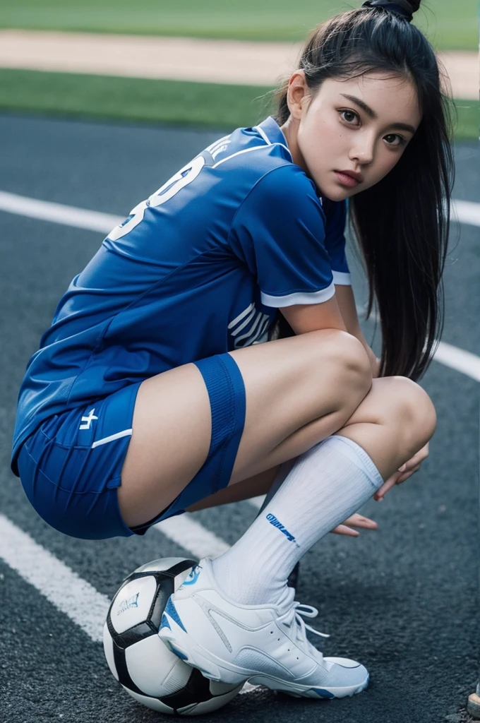 Make a unique blue soccer uniform