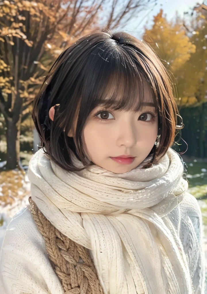 Being with a dog、Bonfire、Hair blowing in the wind、Medium Short Hair、Fluffy scarf、Expressing the whiteness of one's breath、Photo from the waist up、Night city illumination shot、Cowgirl Shot、Fur coat、豪華なグレーのミンクのFur coat、Wear fine leather boots、Luxury Bags、Inner turtleneck、Silver necklace and small silver earrings Millionaire style:1.4))、Full body photo、smile、 Caustics、Highly detailed photos、Very beautiful woman 、Ample breasts、No makeup、(8K、RAW Photos、Highest quality、masterpiece:1.2)、(Realistic、Realistic)、1 Girl、((Medium Short Hair、Midwinter、Cold region Snow falling、The wind is blowing、Fluttering Hair、Blur the background、Colorful illuminations、Looking into the camera:1.4))、