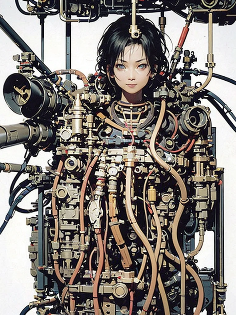 (masterpiece, Highest quality, Highest quality, Amazing details), ((Female Robot))、Browsing Caution, Bondage, throw,Dildo、Horror, Creepy robot、blade, saw, wire, air pressure, (pipe, Lots of tubes、Test tubes attached to breasts, Nipple in a test tube,Large test tube and milking machine、Milk tank）