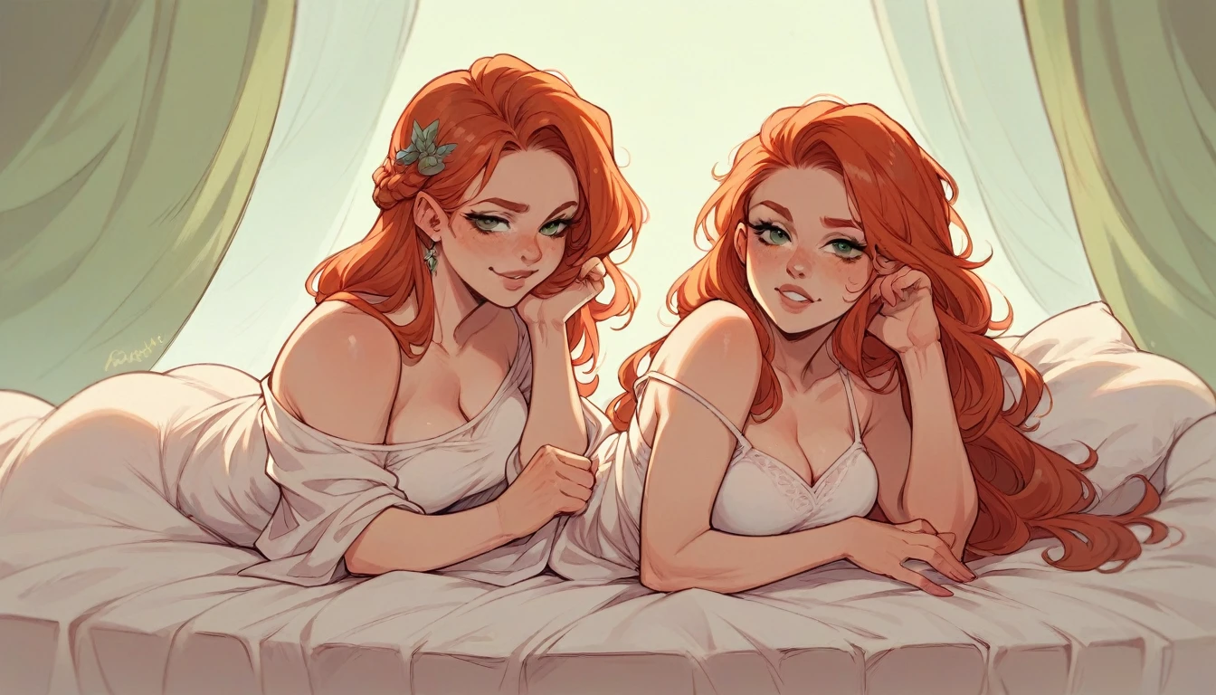 Redhead girl in sexy clothes
