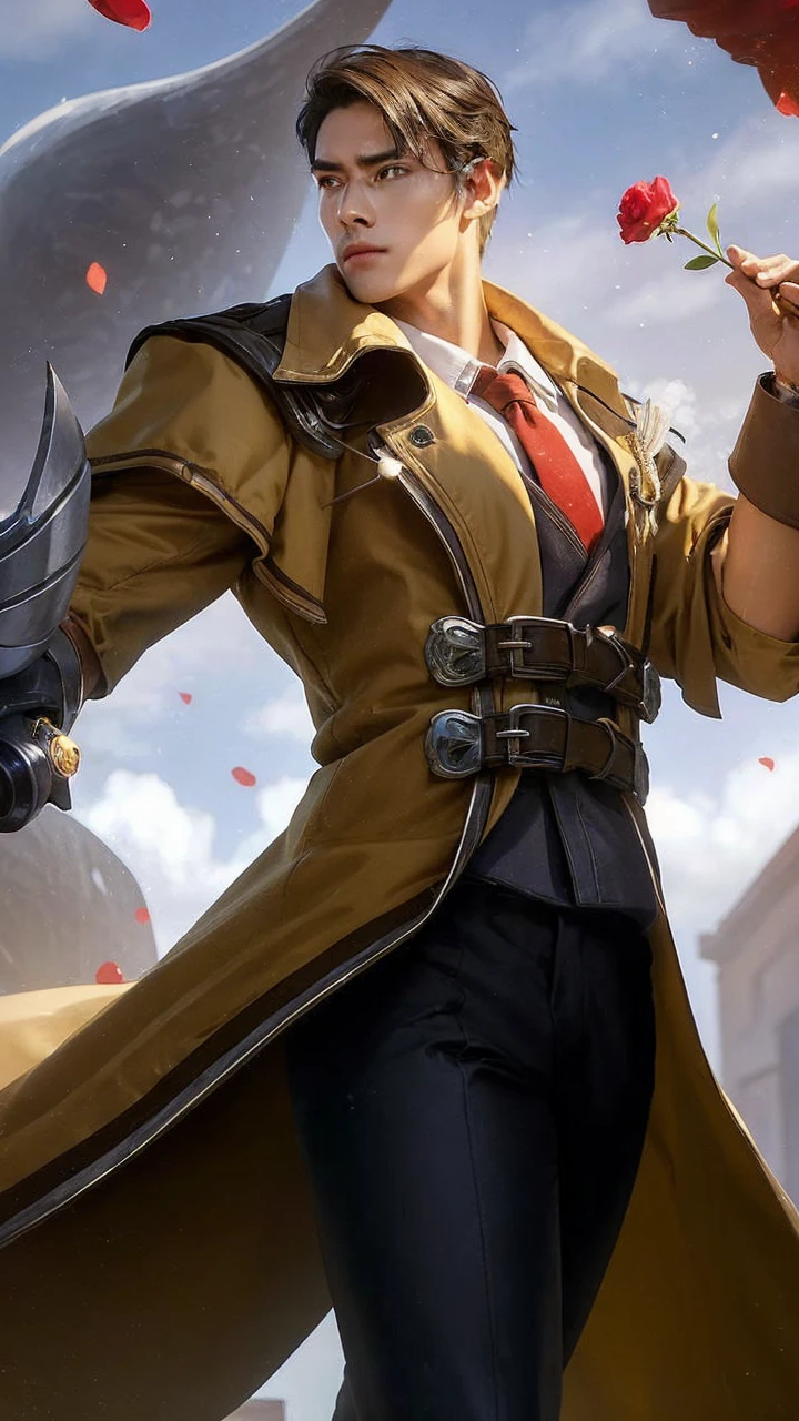 (photorealistic, masterpiece, 8K, HD, portrait, closing up on face, intricate details, soft lighting, absurdres), a handsome young vietnamese man, soldier, 25 years old, strong, brave, determined, confident, manly, intimidating, mischievous, hot, attractive, smirking, detailed face, red eyes, detailed eyes, sharp eyes, looking at viewer, wearing a jacket with rolled up sleeves over a shirt, casual wear, glasses, tanned skin, fit, black hair, short hair, spiky hair, outdoors, pier, dawn, stars, constellation, cosmical, dreamy world, surrealism, ethereal