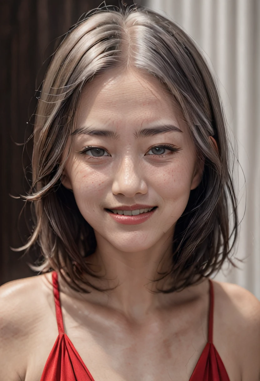 1girl, (very small chest, petite:1.3), (detailed body, detailed face, Ultra high quality, Filipina face features:1.4), naked, smile, portrait
