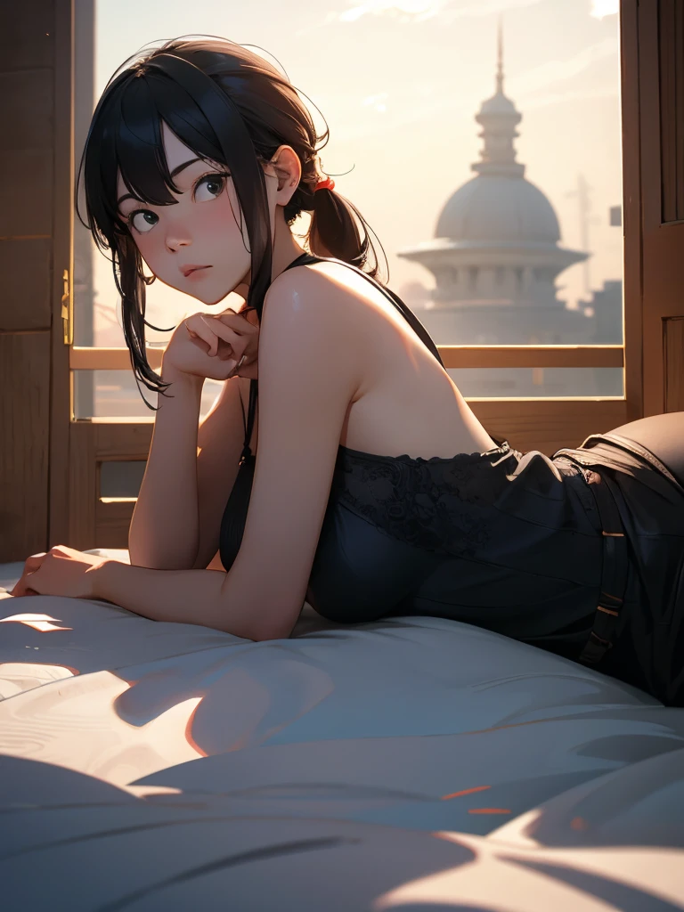 Character FeaturesHairstyle:Long black hair ponytail sex:Brave girl bangs:Bangs Accessories:猫の耳衣装騎士の鎧視点・アングルフロントビュー下からのアングル背景緑豊かな森太陽の光が差し込む木漏れ日季節・雰囲気summerの爽やかさサマーズ(summer)Light and shadowLight and shadow from sunlightOther elementsLegendJapanThe viewer follows the character's gaze