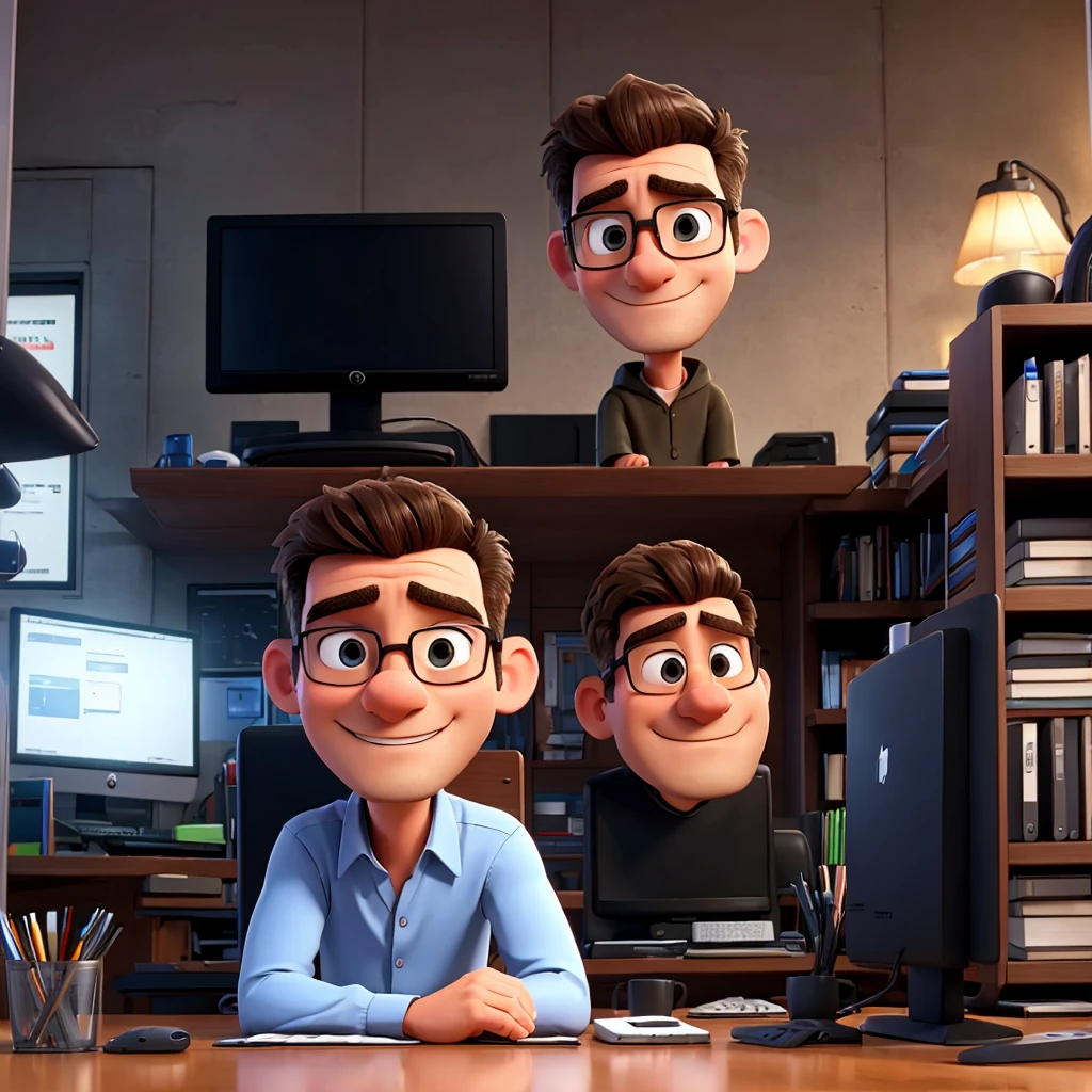 man in front of computer with face hidden