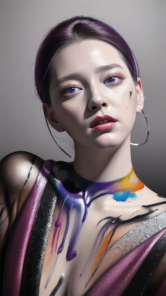 Android Beauty, Powerful paintings inspired by Francis Bacon, Ultra-realistic surrealism, Hyperrealism, fear, art, hyper real painting, Realistic illustration painting, カラフルなHyperrealism, Hyper-realistic digital art