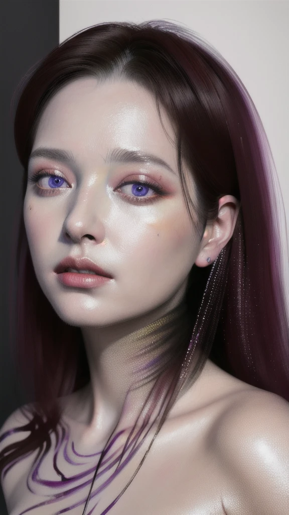 Android Beauty, Powerful paintings inspired by Francis Bacon, Ultra-realistic surrealism, Hyperrealism, fear, art, hyper real painting, Realistic illustration painting, カラフルなHyperrealism, Hyper-realistic digital art