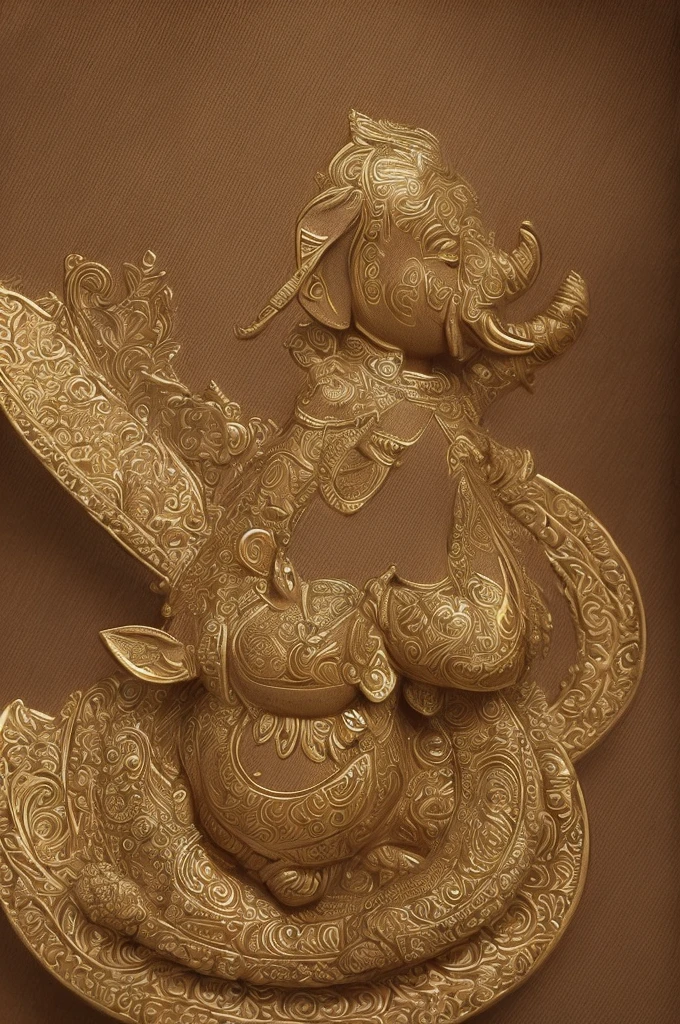 arttoy ganesha symmetrical cartoon simple cute facing eatmodhaka 8k small details instinctive elegance illustration thick lines calm down