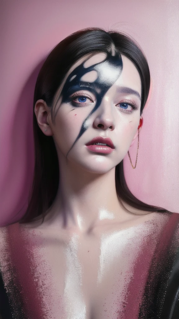 Android Beauty, Powerful paintings inspired by Francis Bacon, Ultra-realistic surrealism, Hyperrealism, fear, art, hyper real painting, Realistic illustration painting, カラフルなHyperrealism, Hyper-realistic digital art