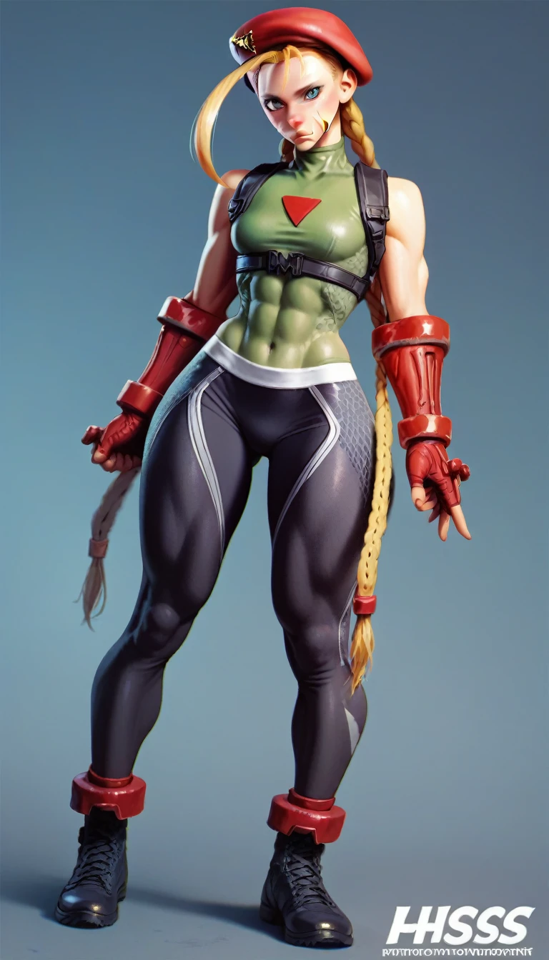 Cammy (sf6) big tits black leggings full body front