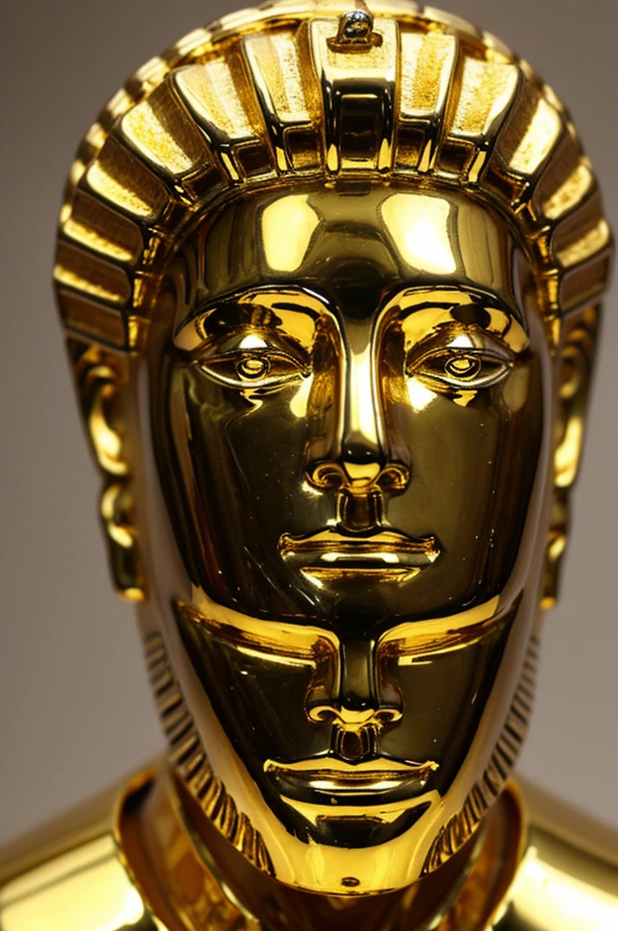 Shiny gold Mayan head