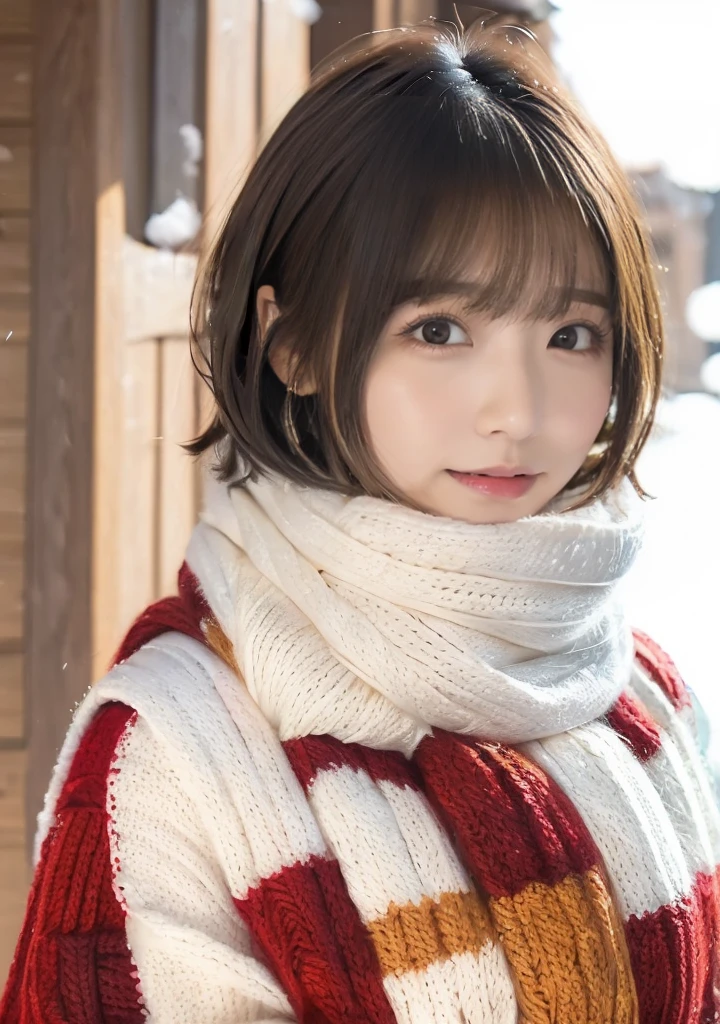 Being with a dog、Bonfire、Hair blowing in the wind、Medium Short Hair、Fluffy scarf in warm colors、Expressing the whiteness of one's breath、Photo from the waist up、Night city illumination shot、Cowgirl Shot、Fur coat、豪華なグレーのミンクのFur coat、Wear fine leather boots、Luxury Bags、Inner turtleneck、Silver necklace and small silver earrings Millionaire style:1.4))、Full body photo、smile、 Caustics、Highly detailed photos、Very beautiful woman 、Ample breasts、No makeup、(8K、RAW Photos、Highest quality、masterpiece:1.2)、(Realistic、Realistic)、1 Girl、((Medium Short Hair、Midwinter、Cold region Snow falling、The wind is blowing、Fluttering Hair、Blur the background、Colorful illuminations、Looking into the camera:1.4))、