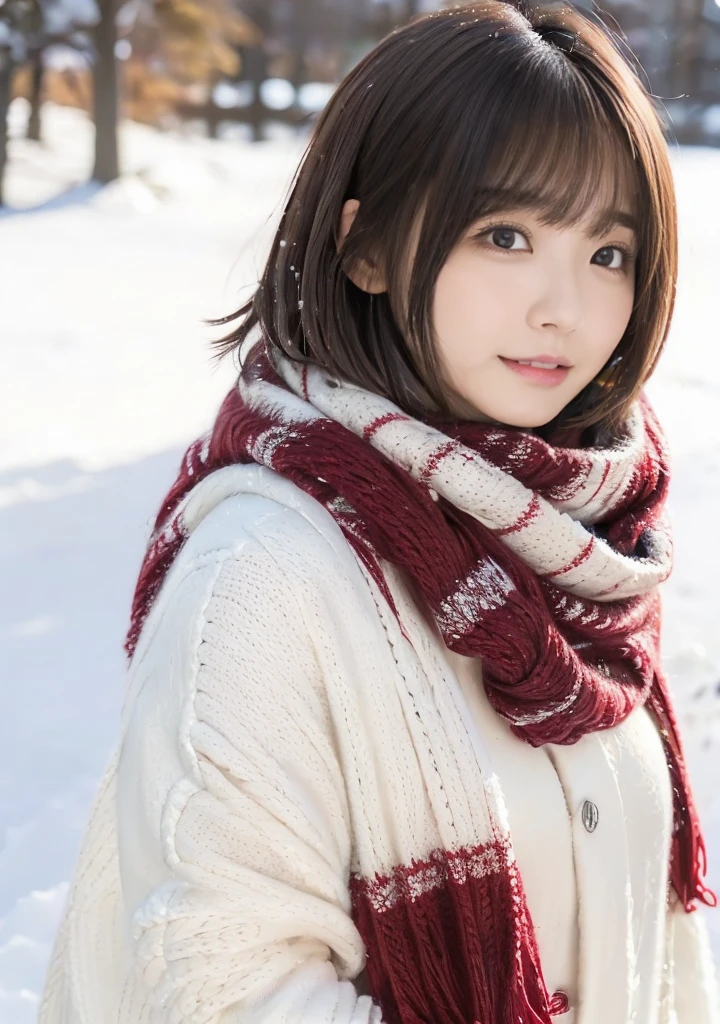 Being with a dog、Bonfire、Hair blowing in the wind、Medium Short Hair、Fluffy scarf in warm colors、Expressing the whiteness of one's breath、Photo from the waist up、Night city illumination shot、Cowgirl Shot、Fur coat、豪華なグレーのミンクのFur coat、Wear fine leather boots、Luxury Bags、Inner turtleneck、Silver necklace and small silver earrings Millionaire style:1.4))、Full body photo、smile、 Caustics、Highly detailed photos、Very beautiful woman 、Ample breasts、No makeup、(8K、RAW Photos、Highest quality、masterpiece:1.2)、(Realistic、Realistic)、1 Girl、((Medium Short Hair、Midwinter、Cold region Snow falling、The wind is blowing、Fluttering Hair、Blur the background、Colorful illuminations、Looking into the camera:1.4))、