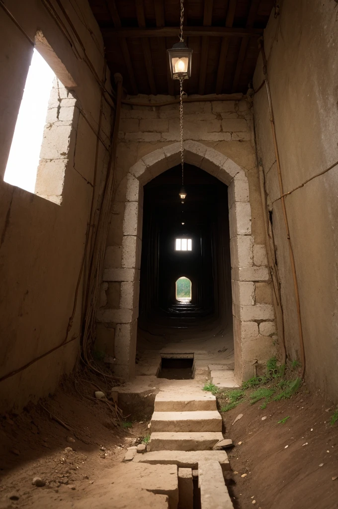 Inside a wide and deep well