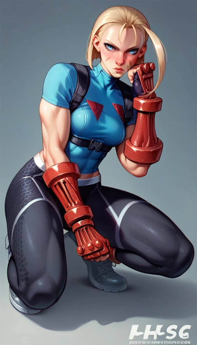 Cammy (sf6) black leggings full body front big tits
