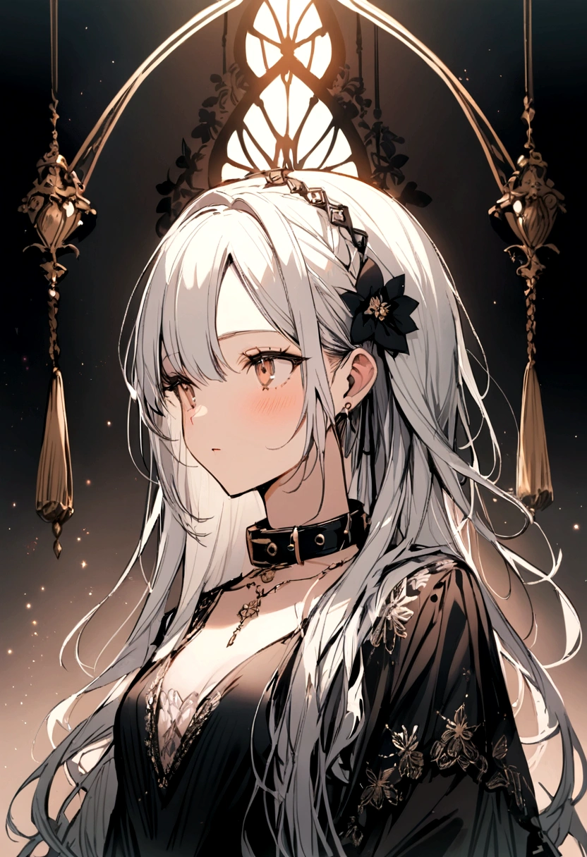 A girl with a collar