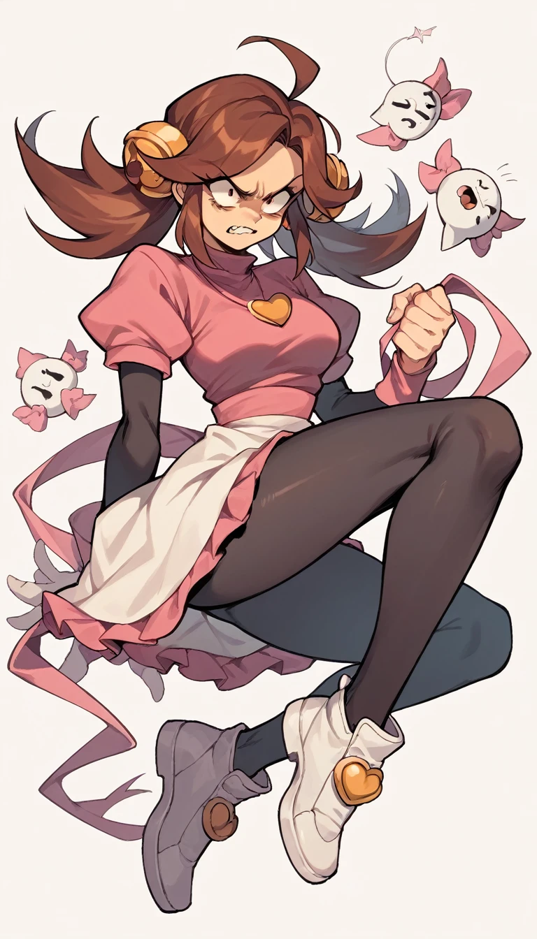 Mad Mew Mew ( undertale) with a different outfit wearing black leggings, white shoes and a big tits bra