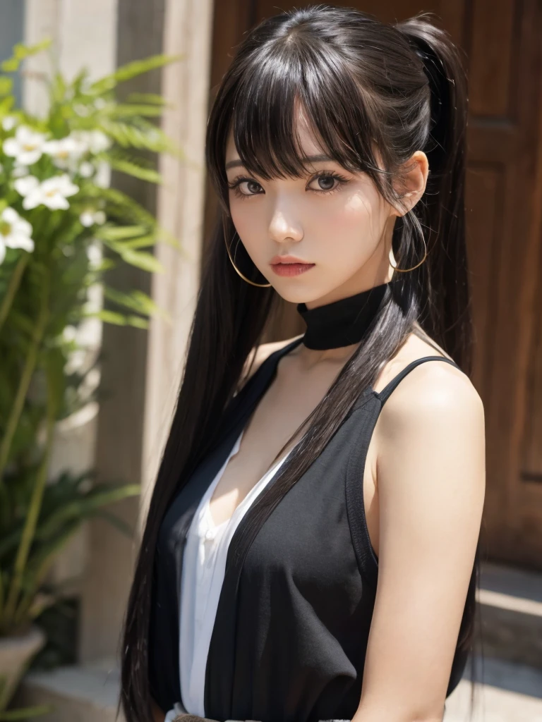 Character FeaturesHairstyle：Long black hair ponytail sex：Brave girl bangs：Bangs Accessories：猫の耳衣装騎士の鎧視点・アングルフロントビュー下からのアングル背景緑豊かな森太陽の光が差し込む木漏れ日季節・雰囲気summerの爽やかさサマーズ（summer）Light and shadowLight and shadow from sunlightOther elementsLegendJapanThe viewer follows the character&#39;s gaze