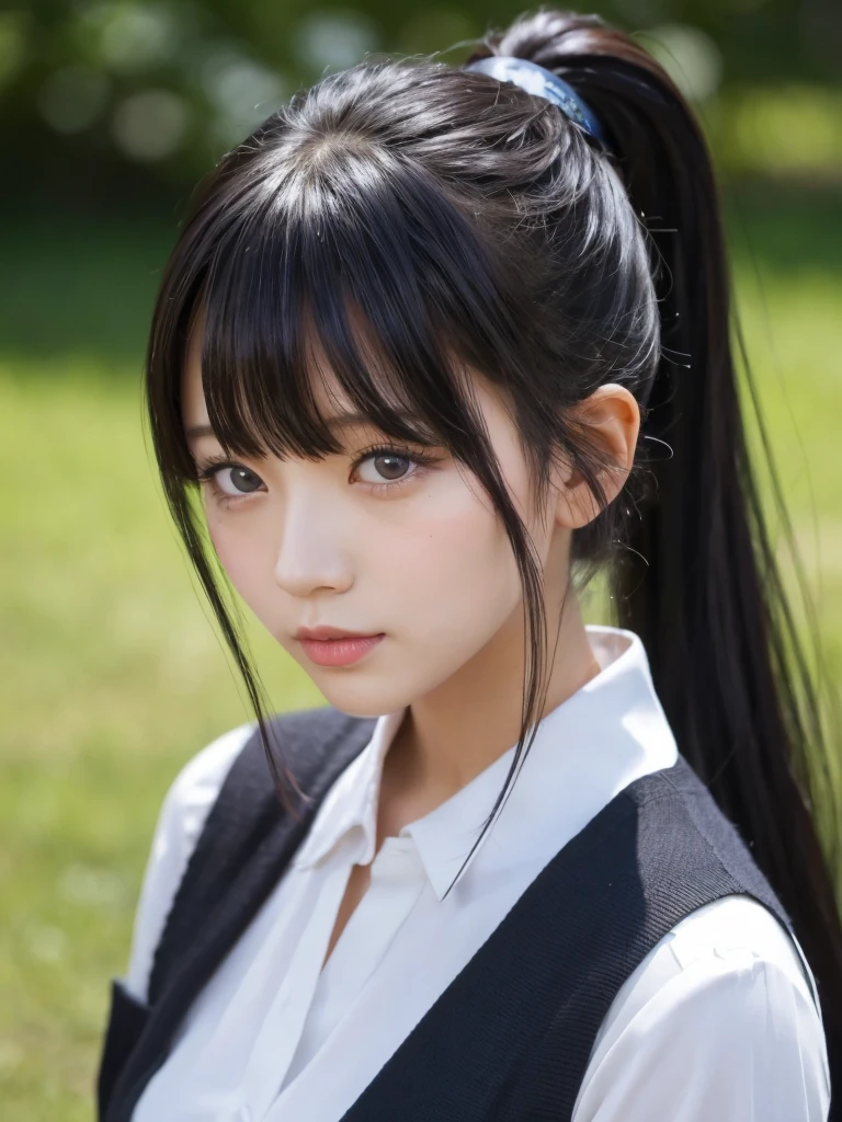 Character FeaturesHairstyle：Long black hair ponytail sex：Brave girl bangs：Bangs Accessories：猫の耳衣装騎士の鎧視点・アングルフロントビュー下からのアングル背景緑豊かな森太陽の光が差し込む木漏れ日季節・雰囲気summerの爽やかさサマーズ（summer）Light and shadowLight and shadow from sunlightOther elementsLegendJapanThe viewer follows the character&#39;s gaze.A man rubs a girl's chest、