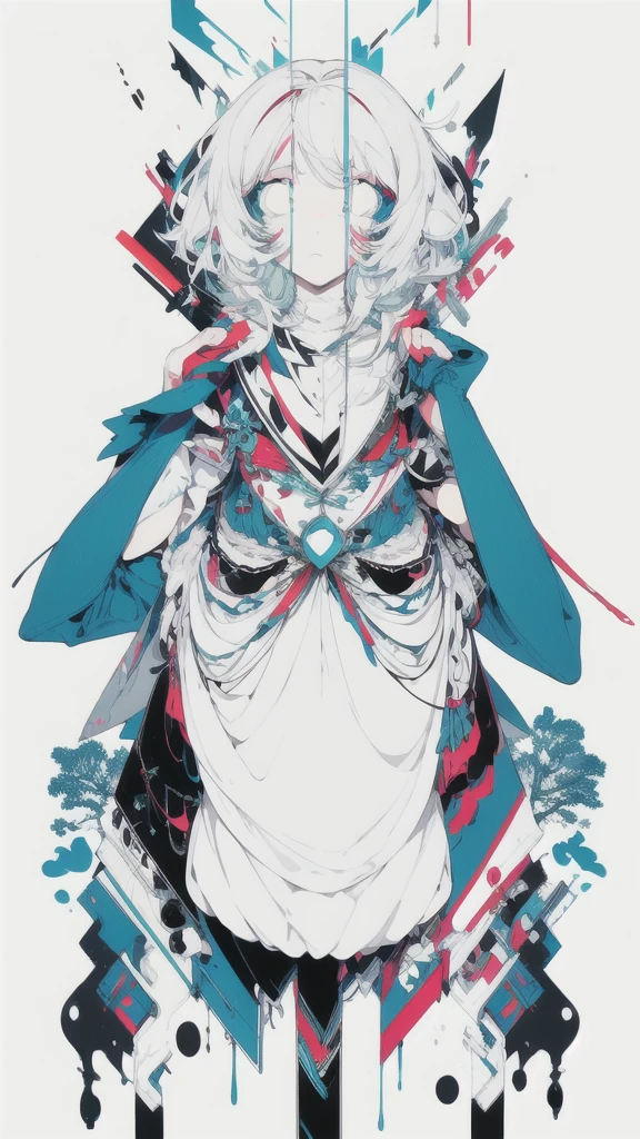 leaning back with hands out in the air,girl、high school girl、(masterpiece, highest quality, official art:1.2), (flat color:1.5),(colorful),looking at the viewer,1 girl,alone, white background, ,(2D:1.5) ,NSFW