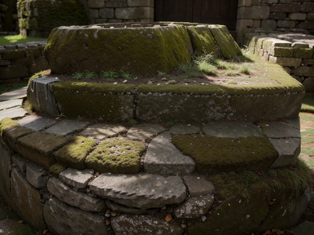 a highly detailed stone wall texture, rough stone bricks, complex patterns, weathered, moss and lichen covered, dramatic lighting, dramatic shadows, cinematic, photorealistic, (best quality,4k,8k,highres,masterpiece:1.2),ultra-detailed,(realistic,photorealistic,photo-realistic:1.37)