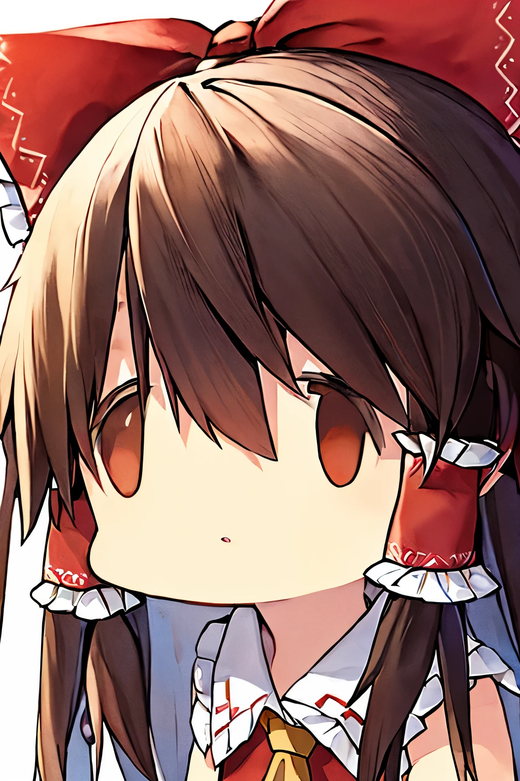 hakurei_reimu,masterpiece, super fine illustration, extremely detailed, 1girl, flat background, extremely detailed face and eyes,