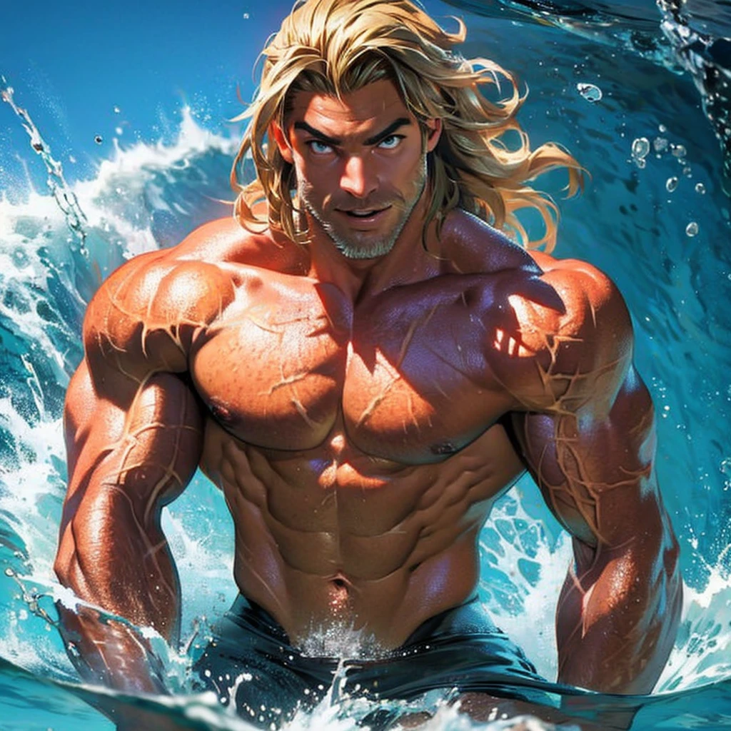 Nsfw, Aquaman super strong muscular 35mm lens, photography, ultra details, HDR, UHD,8K