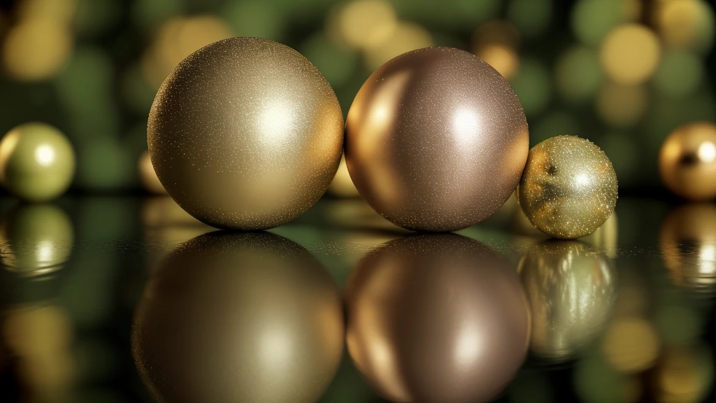 Less blurred background, Digitally created ball, 8K Ball, perfect reflection, christmas background