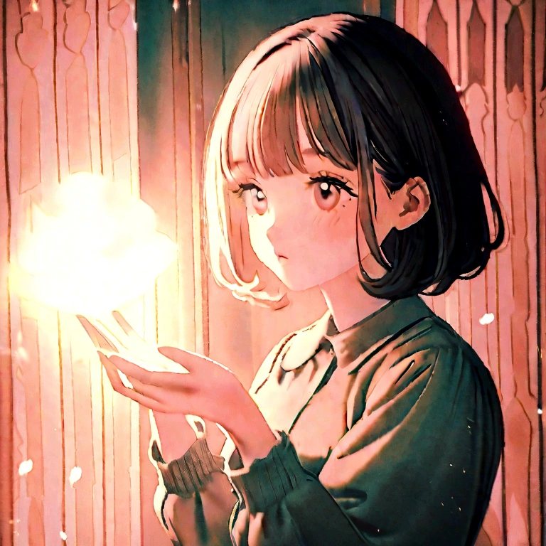 20 yo girl, Immerse yourself in retro nostalgia，Vintage film texture，Nostalgic scenes，pastelcolor，vintage filter effect。