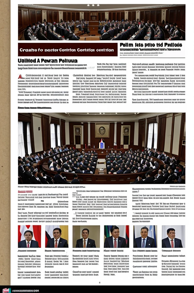 Create a wall newspaper about the first constituent congress of Peru and additional information