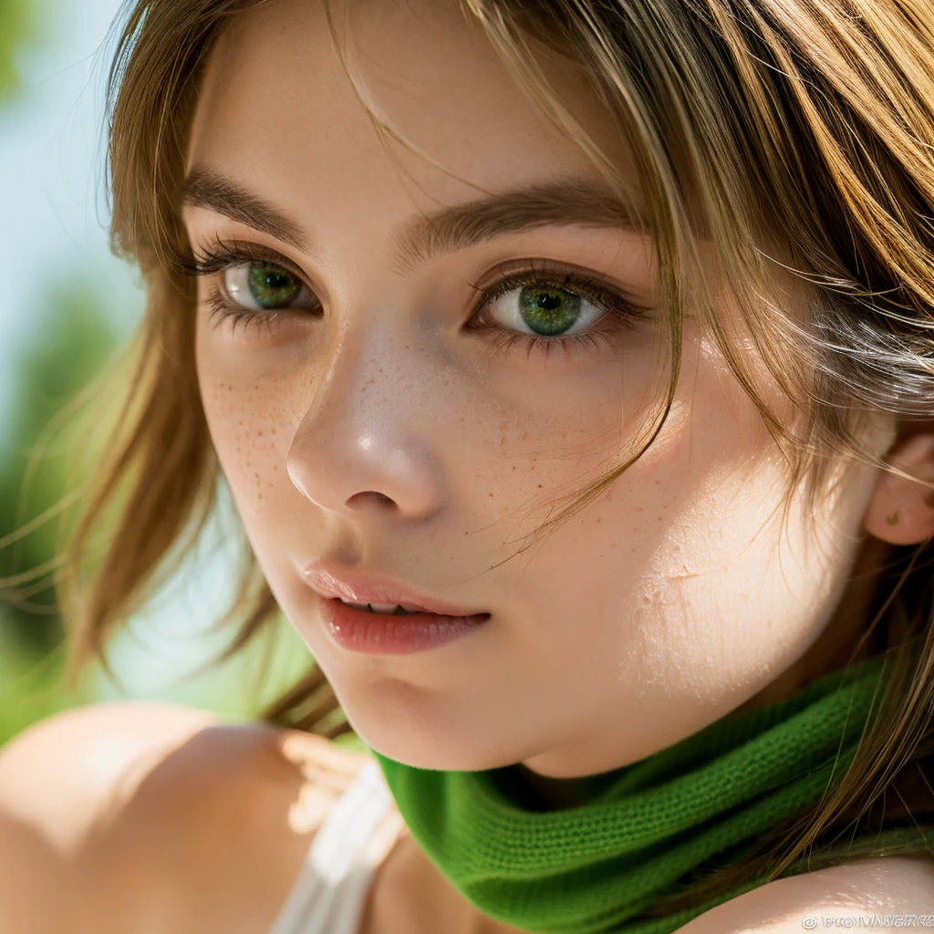 Photorealistic prompt for Leonardo
Face:
* Ultra-realistic photo of a 20-year-old woman
* Visible skin texture, with fine pores and subtle freckles
* Blonde hair with red highlights capturing natural light
* Bright and intelligent gaze, with emerald green eyes and long, thick lashes
* Natural and authentic facial expression, reflecting slight shyness or an enigmatic smile
Framing and lighting:
* Close-up shot, focusing on the details of the woman's face
* Soft and natural light, creating a realistic shadow and light effect
* Slightly blurred background, not distracting from the main subject
Example reference photos:
* https://www.artstation.com/artwork/n0rmm6
* https://www.pinterest.com/kriishu/blonde-with-green-eyes/
* https://www.shutterstock.com/search/green-eyes?page=2
Suggested software:
* Artbreeder
* Dream by WOMBO
* Nightcafe Creator
Additional tips:
* Feel free to experiment with different camera angles and facial expressions to achieve the desired result.
* You can add subtle accessories, such as jewelry or a scarf, to give the woman a unique personality.
* Make sure the lighting is consistent and realistic throughout the image.
I hope this prompt helps you create a stunning photorealistic image of this green-eyed woman.