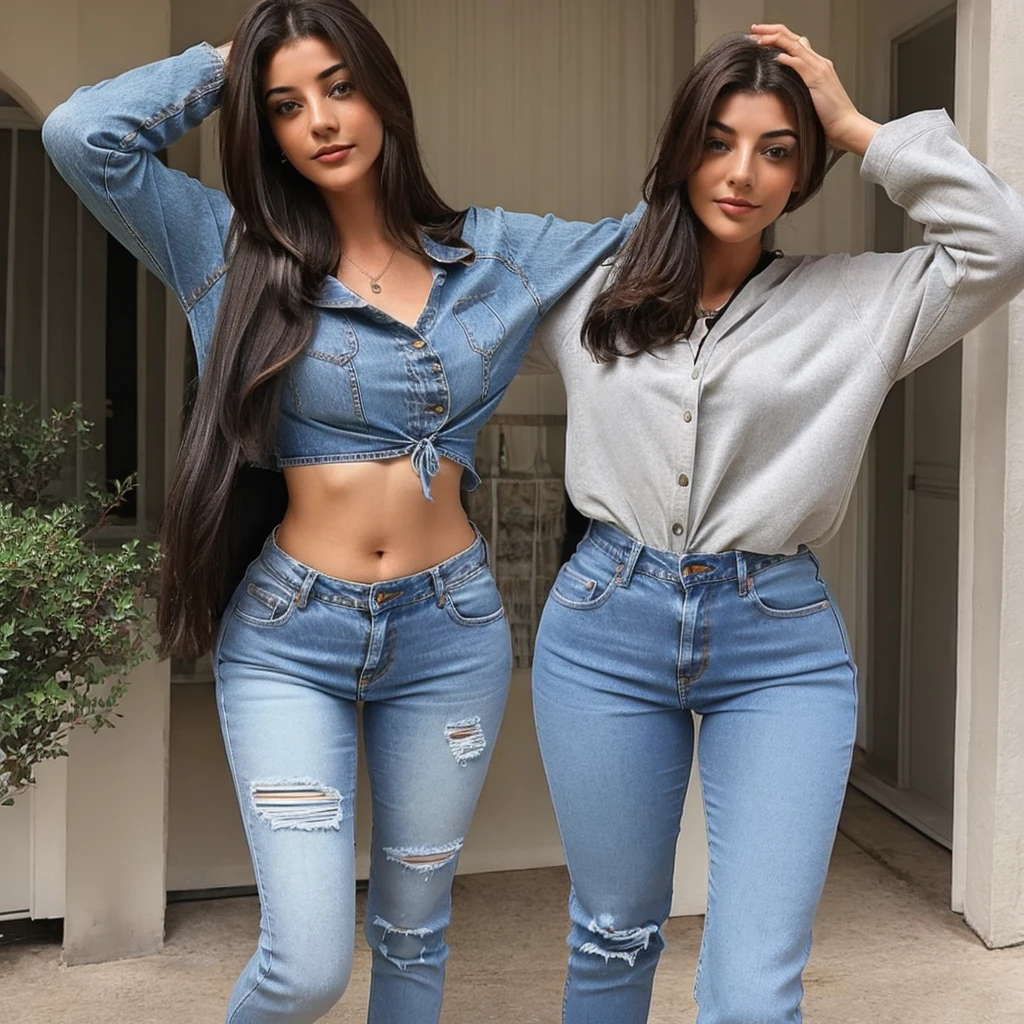 photo of a 25_year_old_girl in jeans top