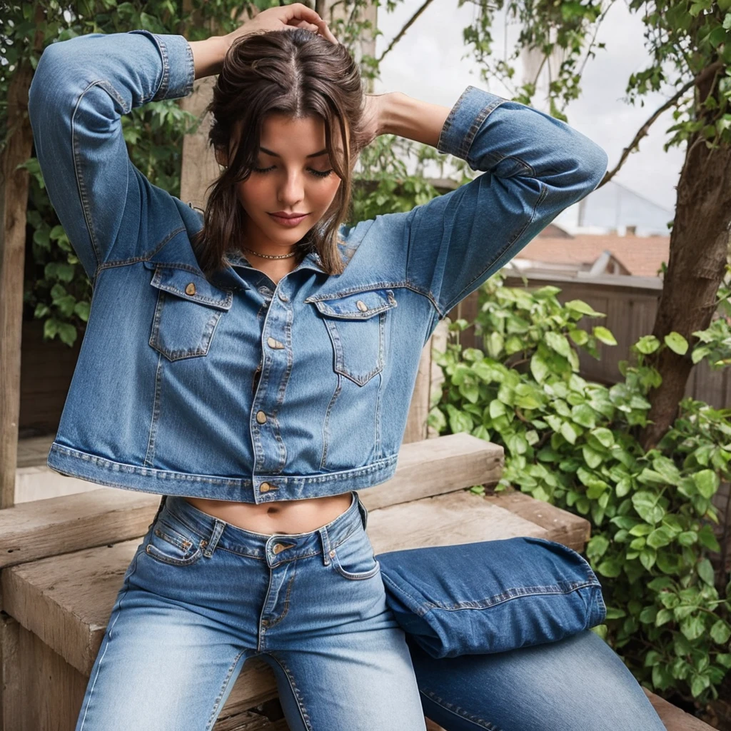photo of a 25_year_old_girl in jeans top