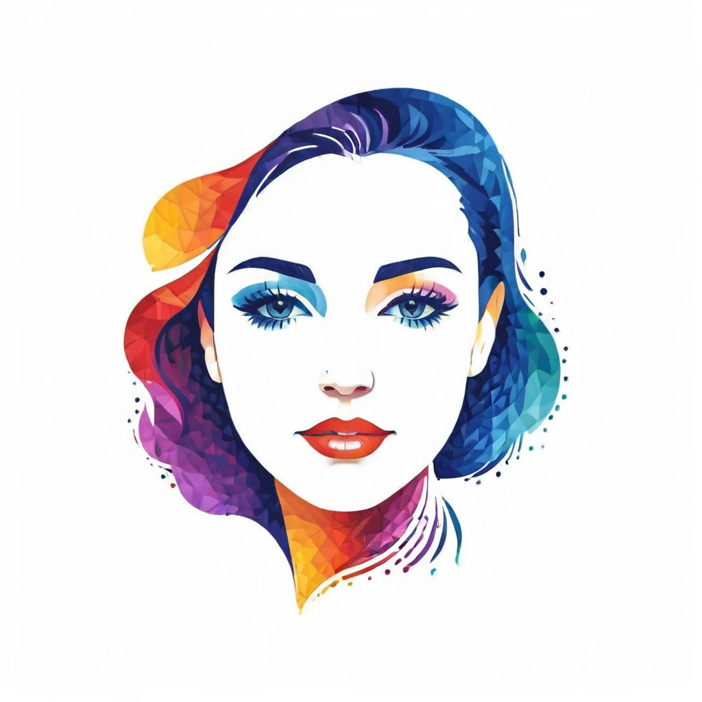 pointillism abstract logo of a portrait