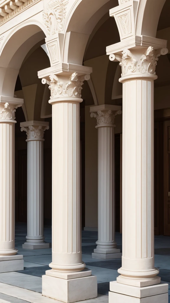 Decorated columns with light pastel and combined colors 