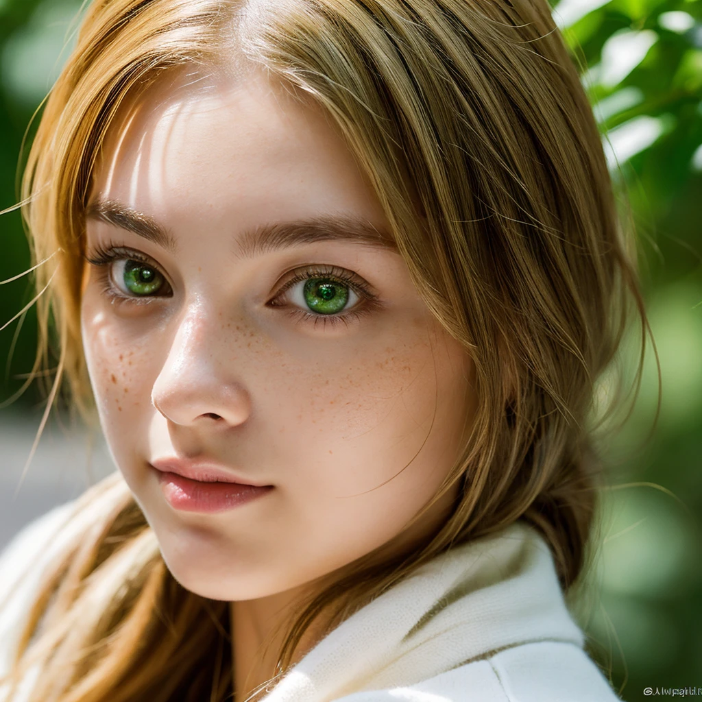 Photorealistic prompt for Leonardo
Face:
* Ultra-realistic photo of a 20-year-old woman
* Visible skin texture, with fine pores and subtle freckles
* Blonde hair with red highlights capturing natural light
* Bright and intelligent gaze, with emerald green eyes and long, thick lashes
* Natural and authentic facial expression, reflecting slight shyness or an enigmatic smile
Framing and lighting:
* Close-up shot, focusing on the details of the woman's face
* Soft and natural light, creating a realistic shadow and light effect
* Slightly blurred background, not distracting from the main subject
Example reference photos:
* https://www.artstation.com/artwork/n0rmm6
* https://www.pinterest.com/kriishu/blonde-with-green-eyes/
* https://www.shutterstock.com/search/green-eyes?page=2
Suggested software:
* Artbreeder
* Dream by WOMBO
* Nightcafe Creator
Additional tips:
* Feel free to experiment with different camera angles and facial expressions to achieve the desired result.
* You can add subtle accessories, such as jewelry or a scarf, to give the woman a unique personality.
* Make sure the lighting is consistent and realistic throughout the image.
I hope this prompt helps you create a stunning photorealistic image of this green-eyed woman.