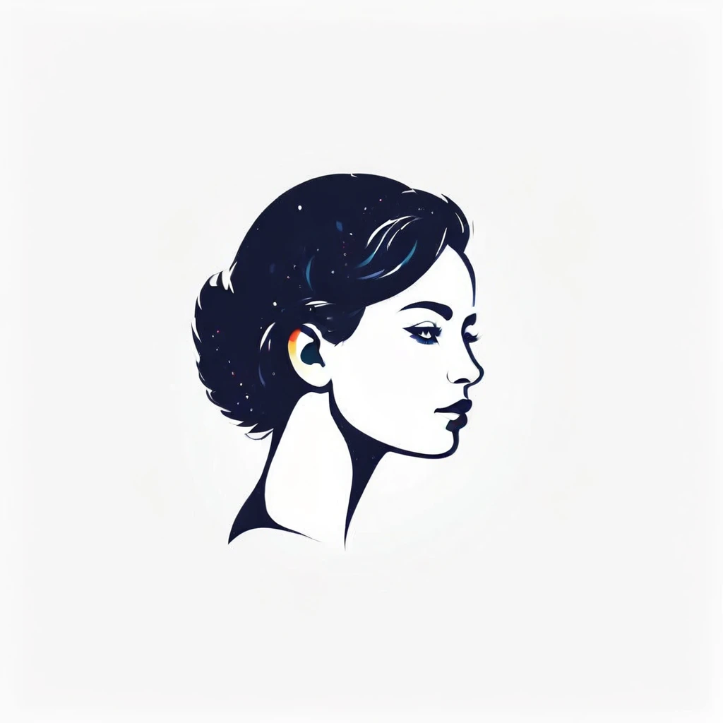 pointillism abstract logo of a portrait, simplicity, vector, minimal