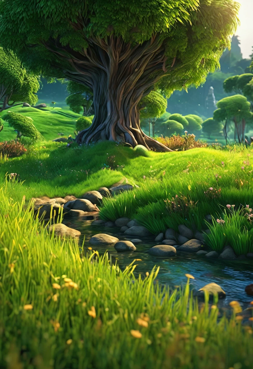 (((4k))) ((HD)) ((Ultra High Quality)) ((2D Game Scene)) ((masterpiece)), ((best quality)), (ultra-detailed), ((extremely detailed cg)), (((4k))), ((HD)), ((Ultra High Quality)), (perfect lighting), (sharp image), depth of field, rich in details and textures, 8k resolution concept art, Grass landscape