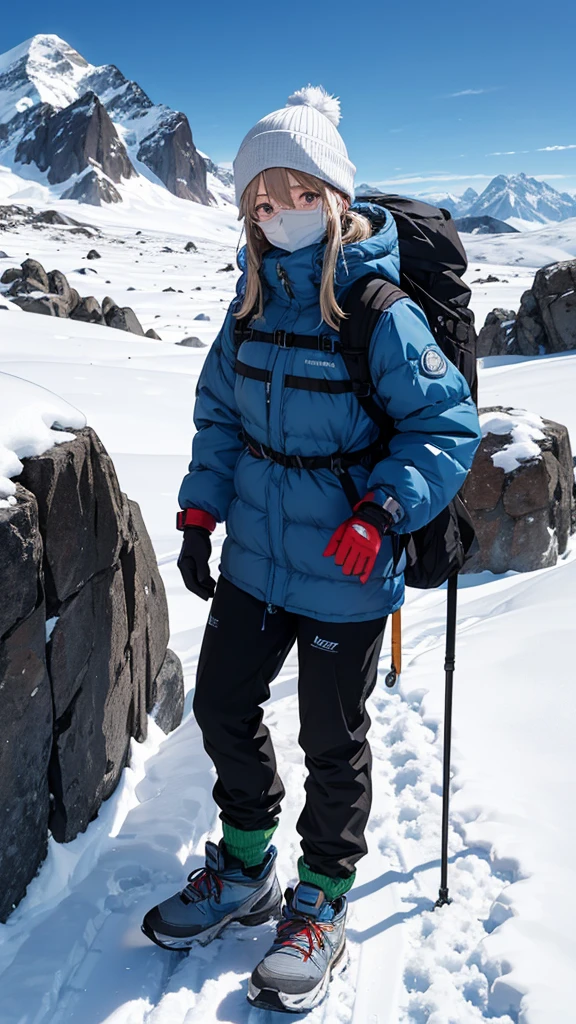 The body is frozen, stiff, and has no movement. The skin is pale or bluish in color due to very low temperatures. The face may have ice build up around the mouth, nose, and rims of glasses. The hands and fingers may look like they are wrapped in thick gloves. Gloves may become stuck to the arm and leg with ice in an awkward position. Due to death in harsh environments, some bodies may have injuries such as bruises, abrasions, or broken bones. from falling or colliding with rocks Wear climbing clothes. Sometimes an oxygen mask and an oxygen tank can be seen nearby. Thick sweater, gloves, thick socks, hiking shoes. Snow goggles, beanie, or hiking hat on steep snow slopes. You can see the high mountains around you. The sky is bright blue or has white clouds. The weather is very cold, the wind is strong, and snow is everywhere. There are signal flags and ropes used for climbing. Sometimes the atmosphere is quiet. Looks empty and lonely The atmosphere is cold and gloomy.