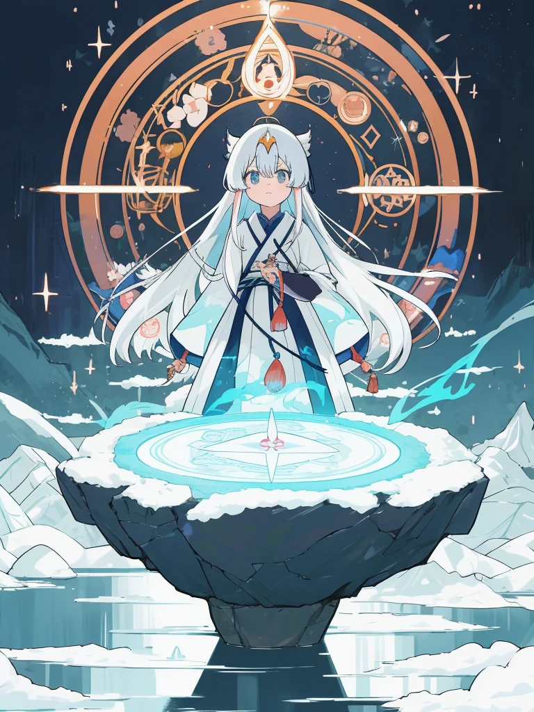 Character Features - Hairstyle:Long White Hair - Sex:Girl - Bangs:Bangs - Accessories:魔法のペンダント
衣装
- 青いマントと銀色のドレス
視点・アングル
- フルボディショット
- 正面からのアングル
背景
- 古びた魔法の研究室
- 光る魔法の道具が散らばる
季節・雰囲気
- winterの夜
- ウィンター(winter)
Light and Shadow - Magic light illuminates the surroundings Other elements - Magic circle - Fantasy world - Viewers witness the moment she casts the spell