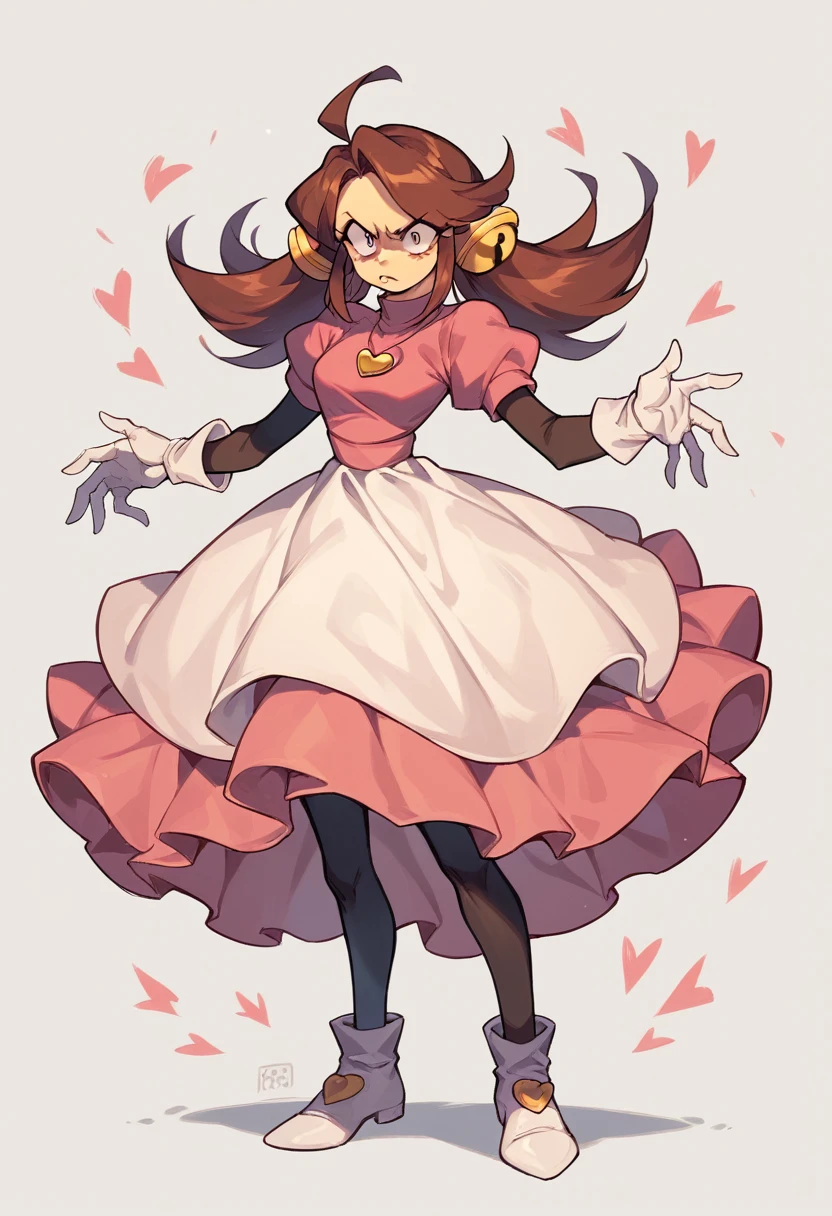 Mad Mew Mew ( undertale) with a different outfit wearing black leggings, white shoes and a bra big tits without the dress just wearing the black leggings from the front and standing up