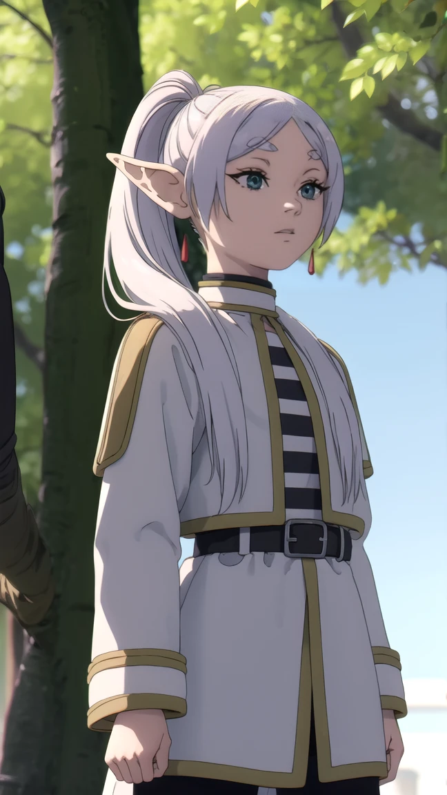 to freeze, to freeze, long hair, ponytail, (green eyes:1.5), White hair, pointed ears, elf, naked, elastic, nude грудь, full length (full body 1.1.), nude, very sexy, naked, Sex pose, nude, Sex pose, close-up,
BREAK shirt, long sleeves, jewelry, Tights, earrings, striped, black Tights, lure, striped shirt,
BREAK looking at viewer, upper body, whole body,
BREAK outdoors, sky, nature,
BREAK (masterpiece:1.2), Best quality, A high resolution, unity 8k wallpaper, (illustration:0.8), (beautiful detailed eyes:1.6), very detailed face, perfect lighting, extremely detailed computer graphics, (perfect hands, Ideal Anatomy),