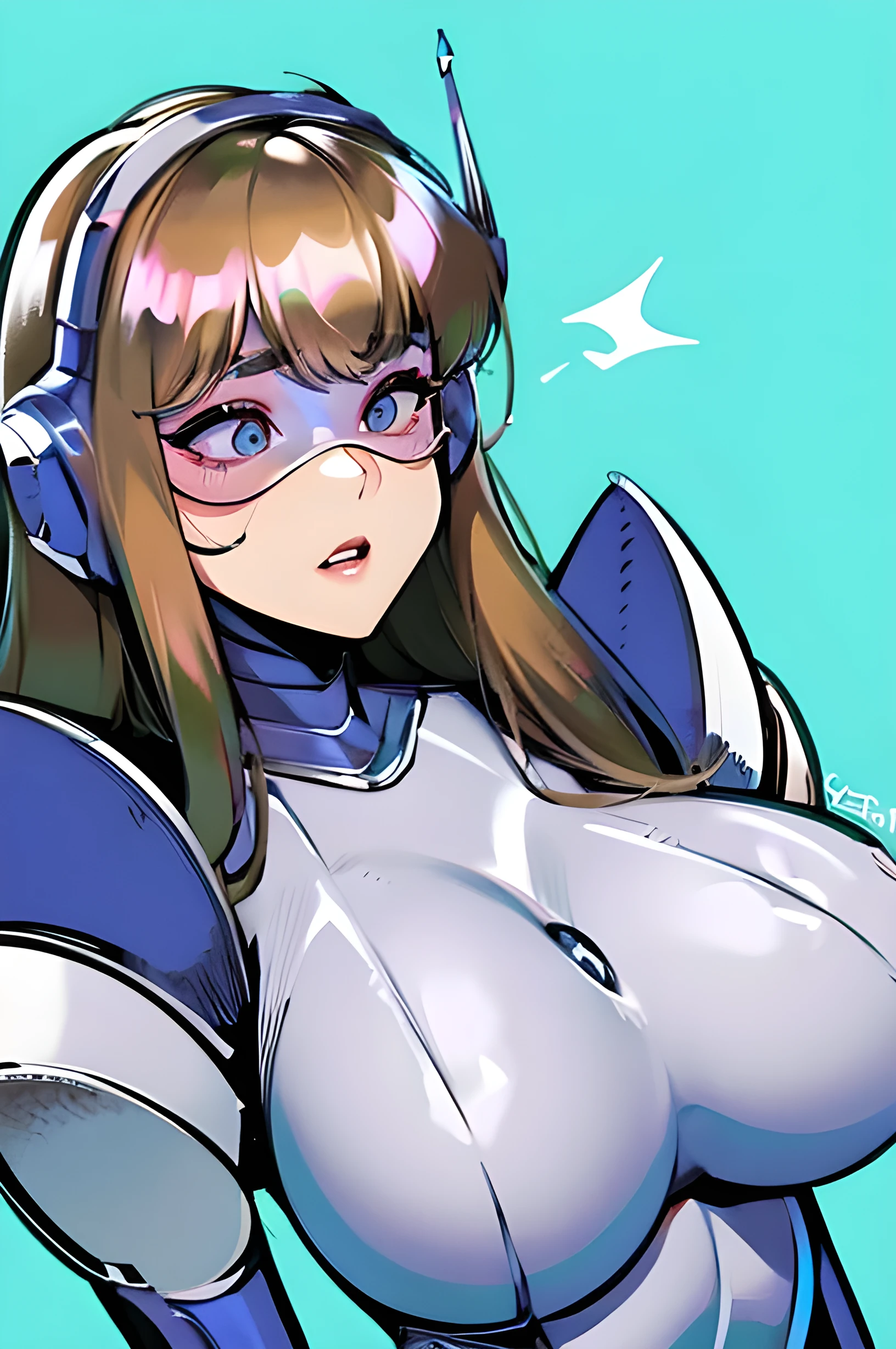 empty eyes,Robotized woman,robot transformation ,big breast,robot joint