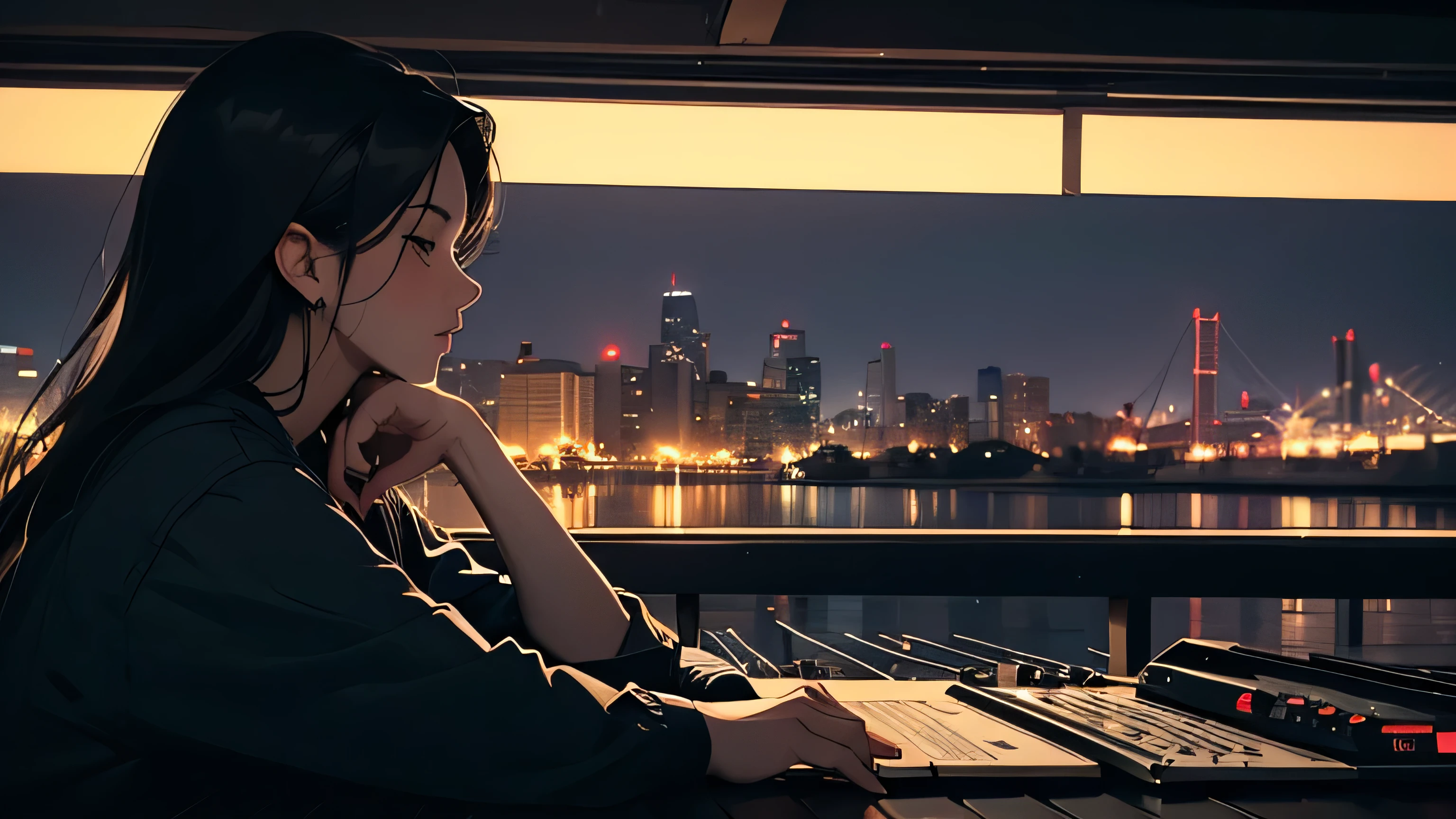 Create a lofi hip hop track with a nocturnal urban vibe. Use mellow jazz samples, soft piano, and deep bass. Add subtle city ambience like distant traffic. Tempo: 70-80 BPM. Mood: chill, dreamy, slightly melancholic. Style: [Lo-fi] [Hip hop] [Jazz] [Ambient]"