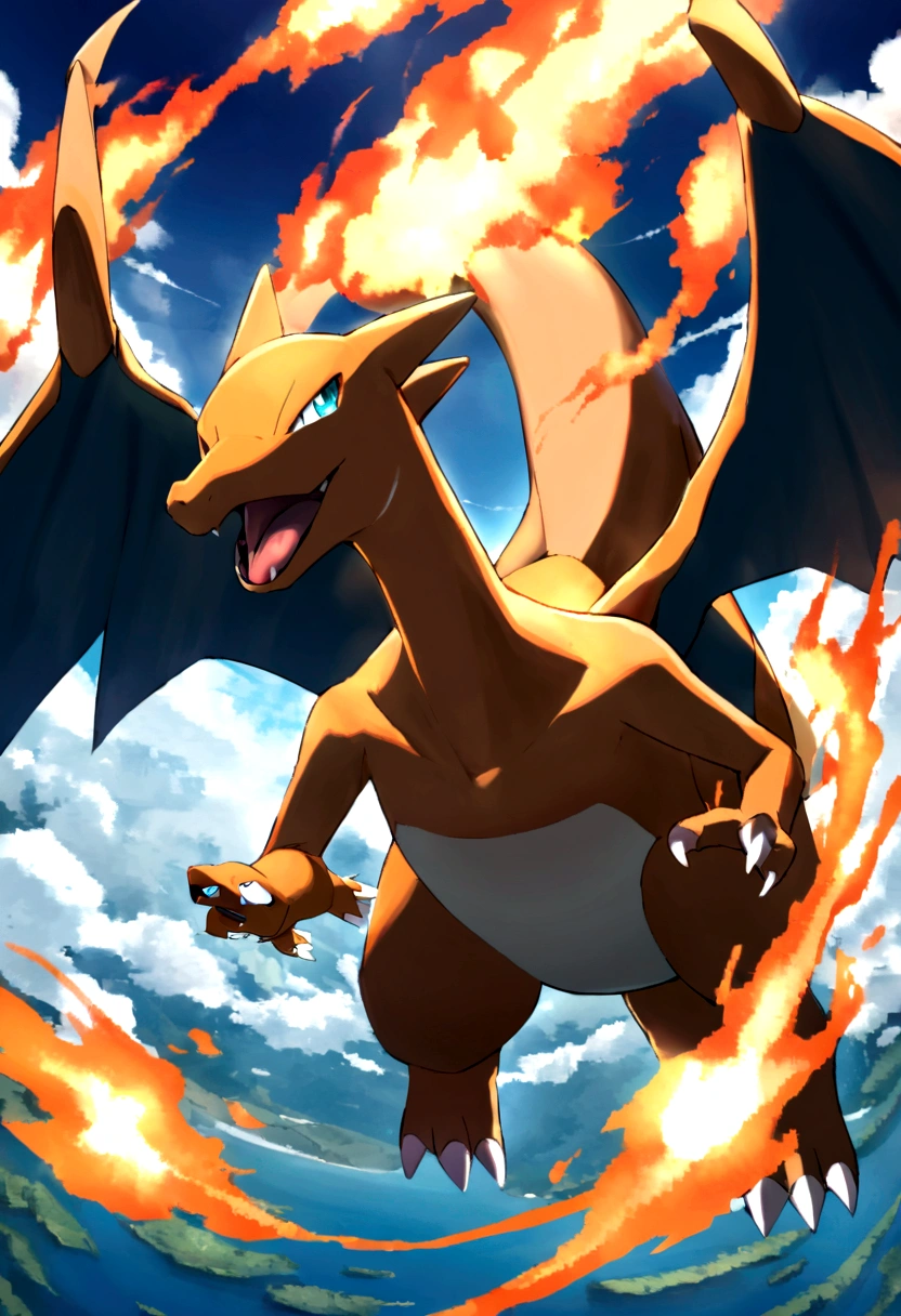 Charizard, Pokemon, Flying in the sky