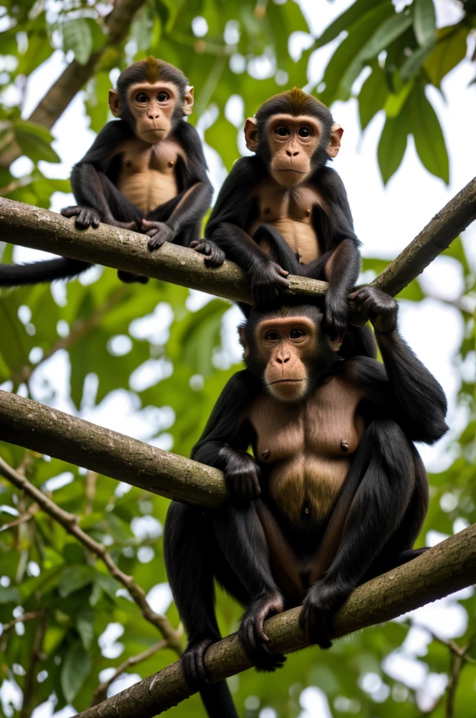 A monkey on top of another monkey