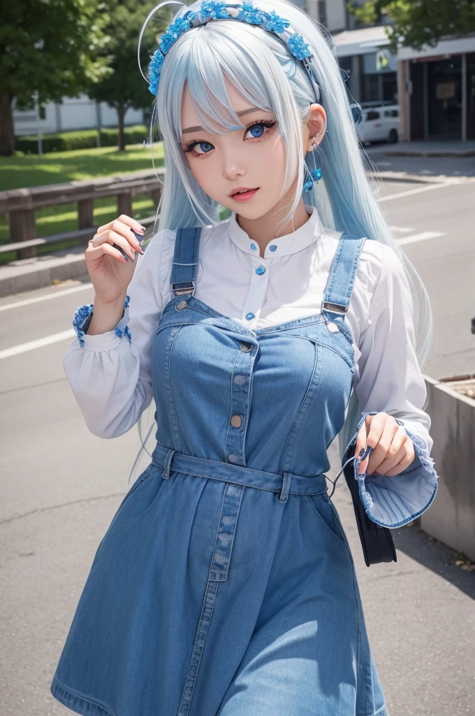 A very cute blue-white hair grill