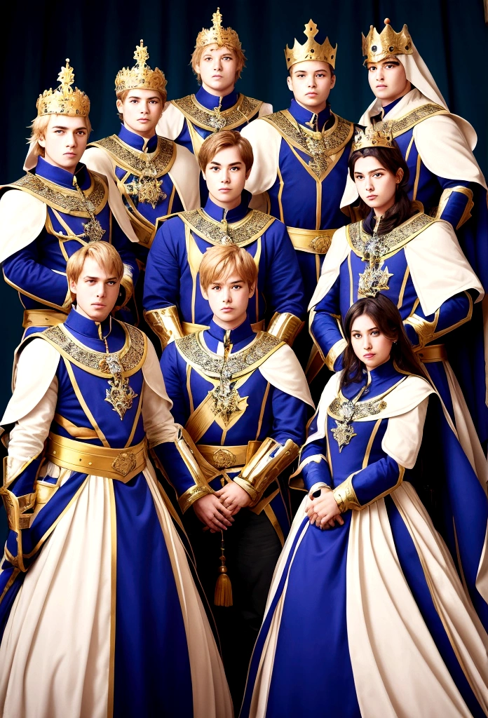 Create an image about a group of friends who are royal knights of the prince