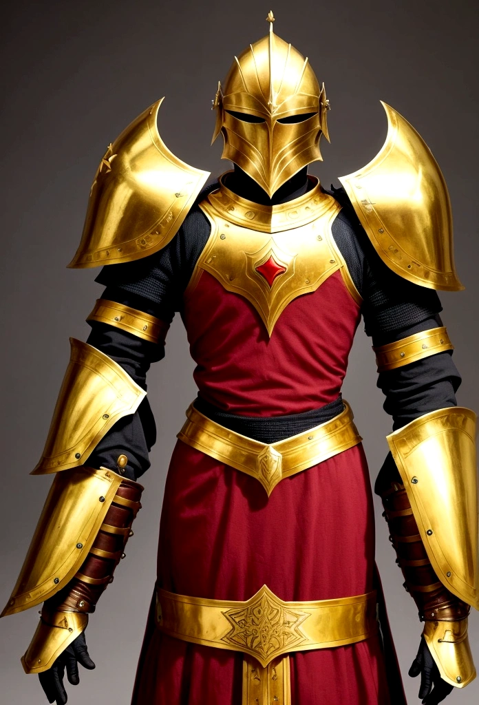 Create armor for knights of the royal guard with gold and red colors