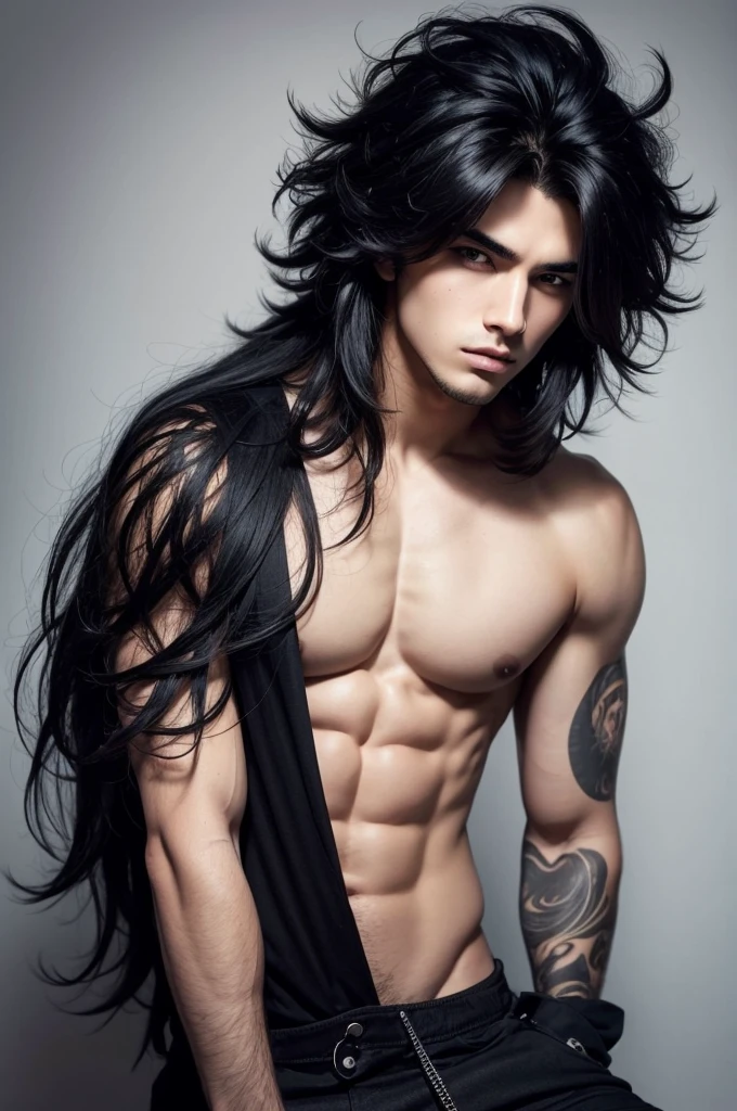 Man with big hair emo by pretty, super sexy