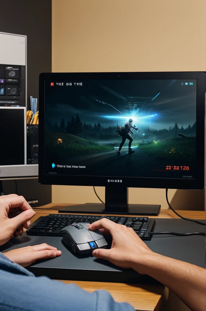 Show someone smoothly using a wireless mouse to edit a video or play a game, highlighting the responsiveness